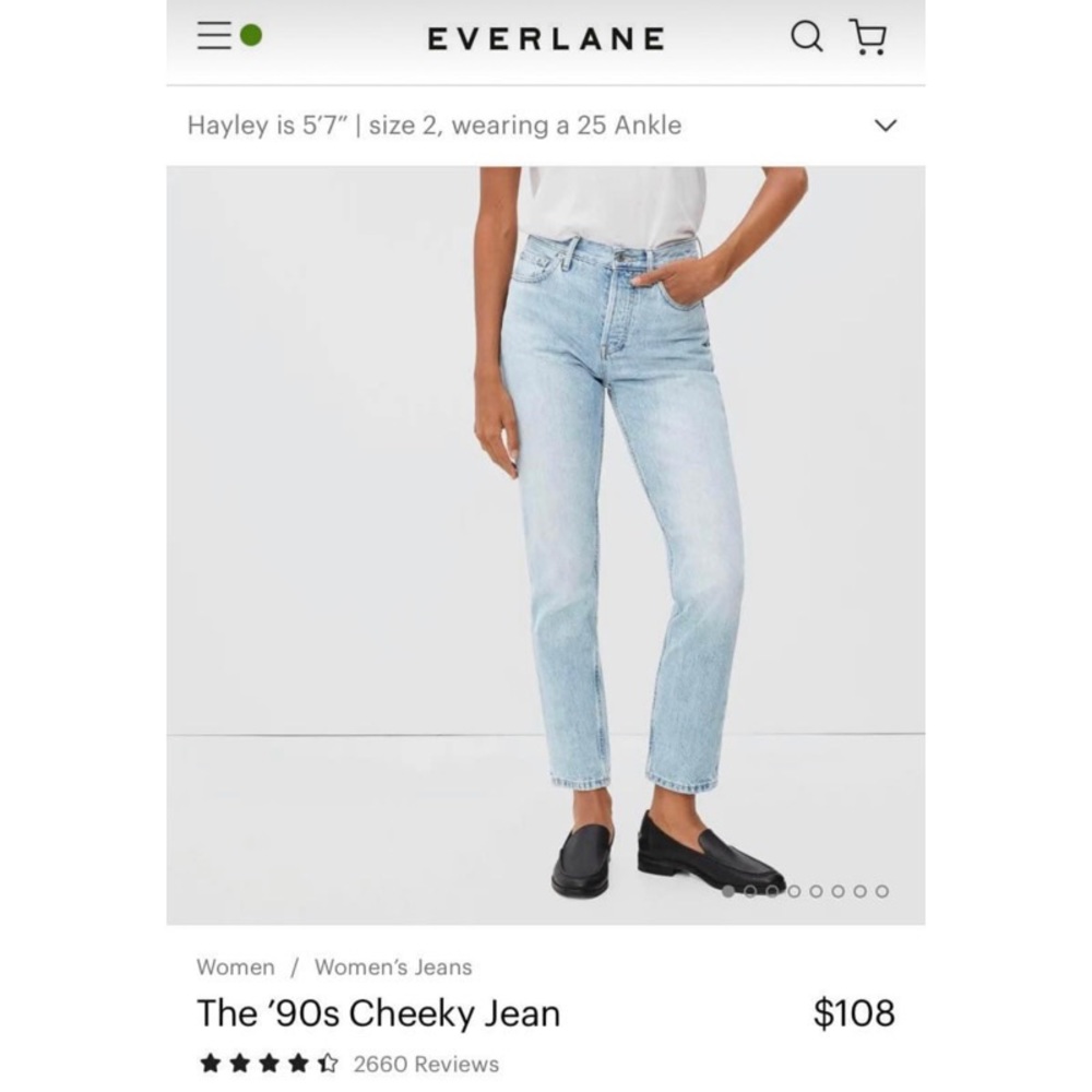 Everlane 90’s Cheeky Jean Sz 28